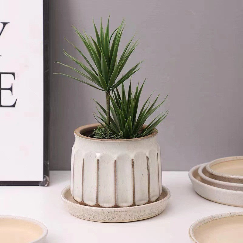 Modern Striped Plant Pot