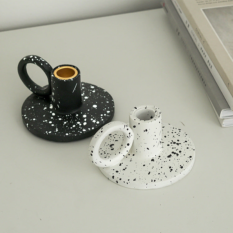 Speckled Terrazzo Look Candle Holders