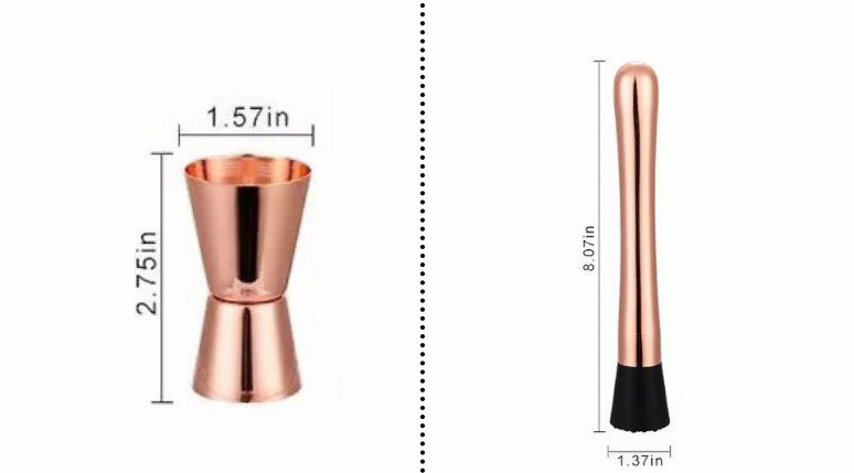 Rose Gold Stainless Steel Cocktail Shaker Set