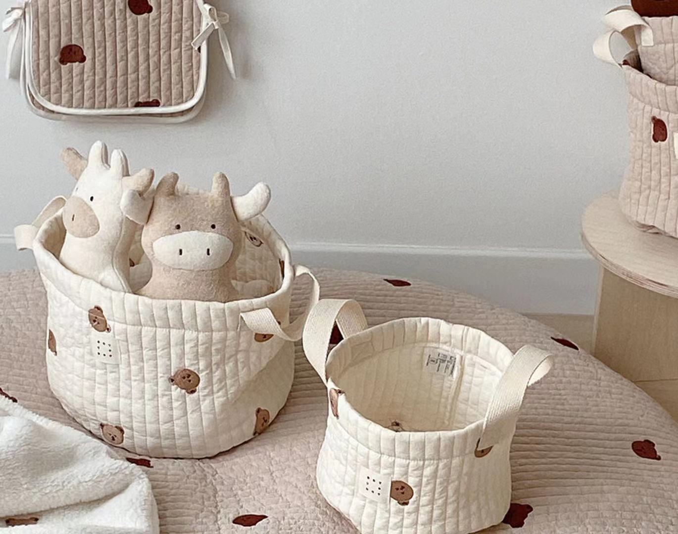 Beary Organised Cotton Storage Buckets