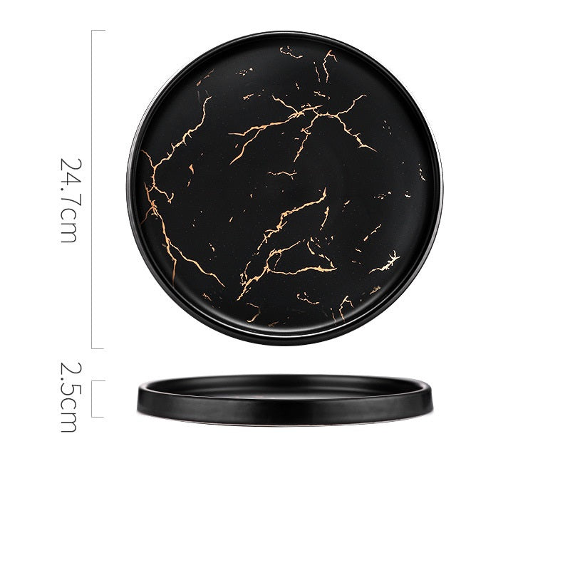 Monochrome Marble Plate Set