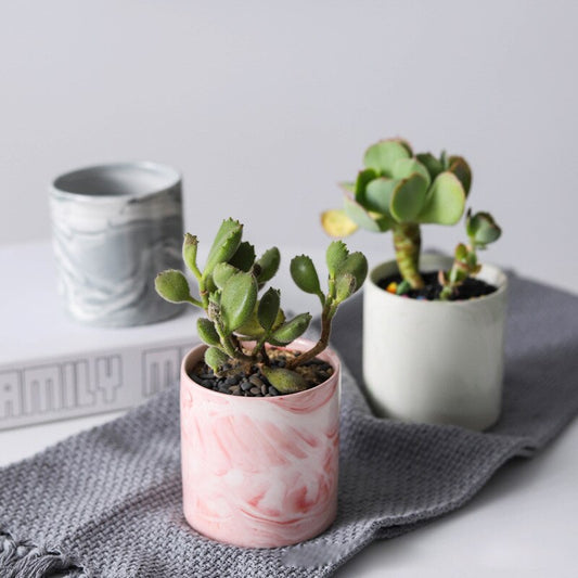 Marbled Ceramic Plant Pot Collection