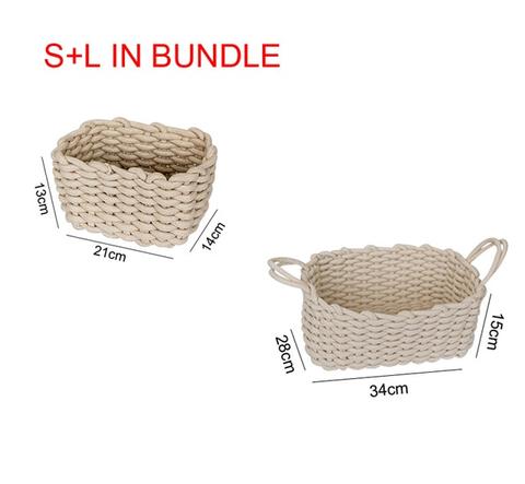 Coastal Hand-woven Cotton Rope Basket