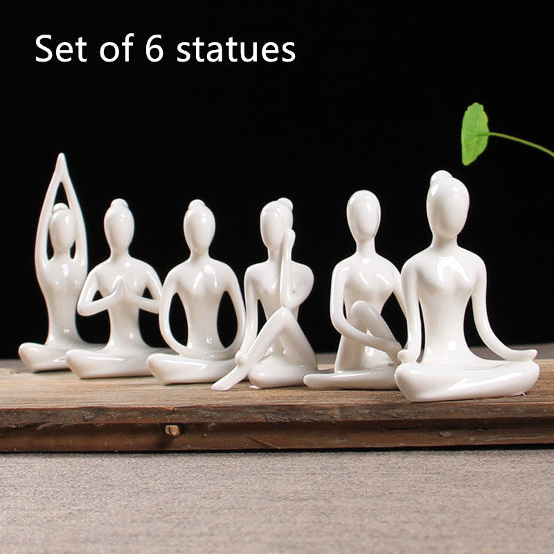 Mini Ceramic Yoga Figurines