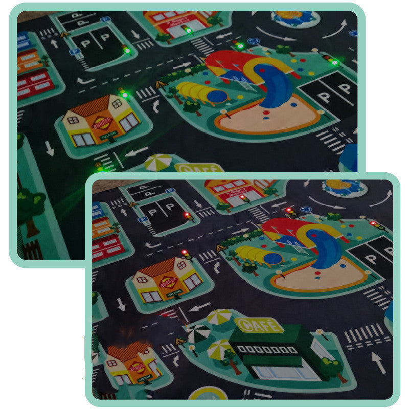 Light Up Cityscape Play Rug