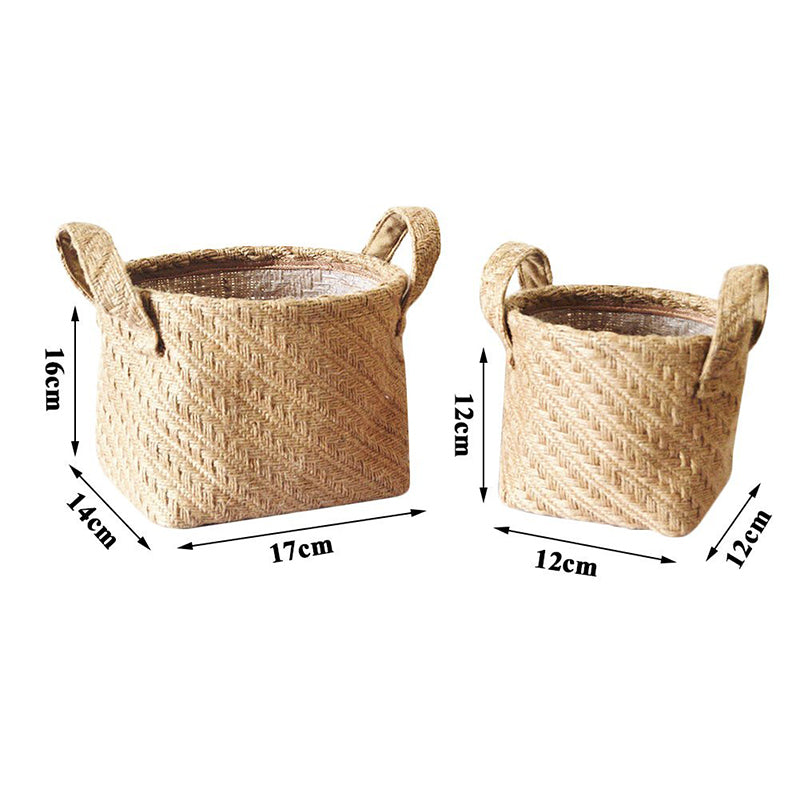 Natural Woven Linen Basket