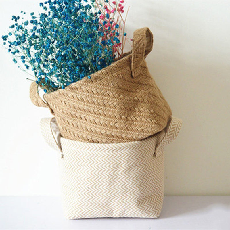 Natural Woven Linen Basket