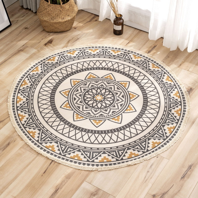 Black & Ochre Mandala Rug