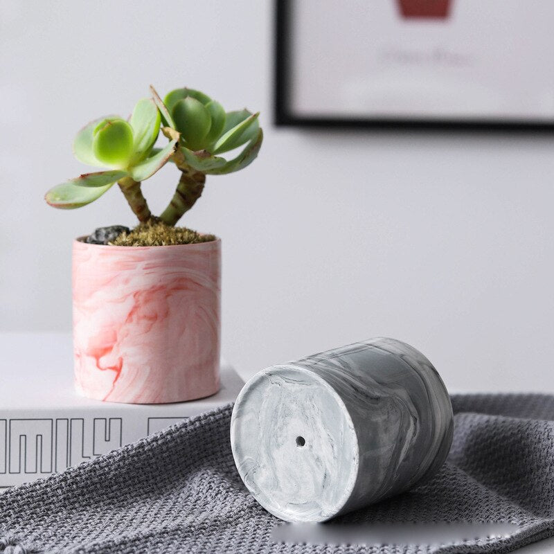 Marbled Ceramic Plant Pot Collection