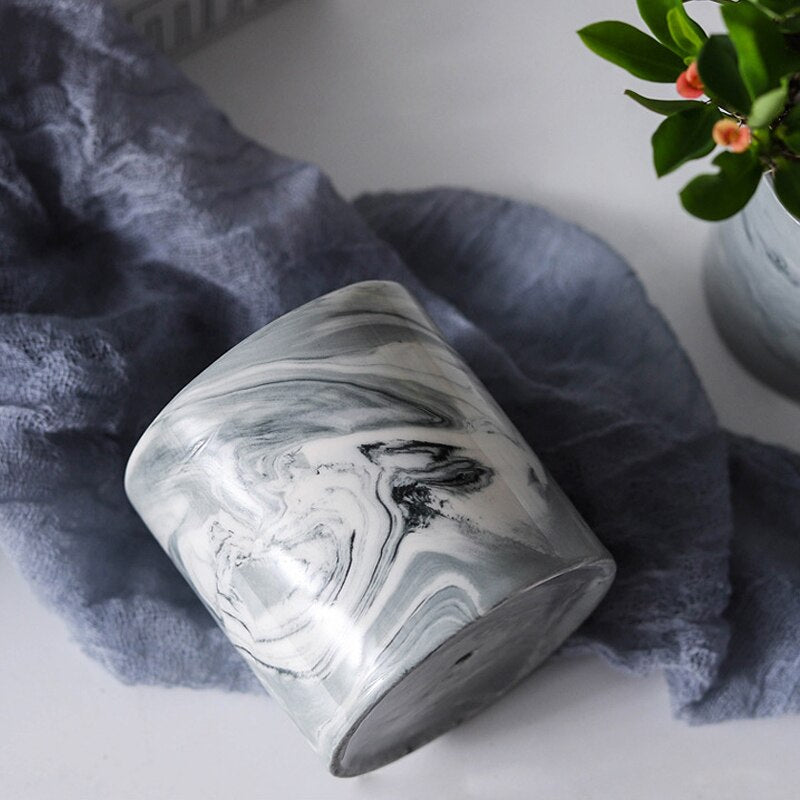 Marbled Ceramic Plant Pot Collection