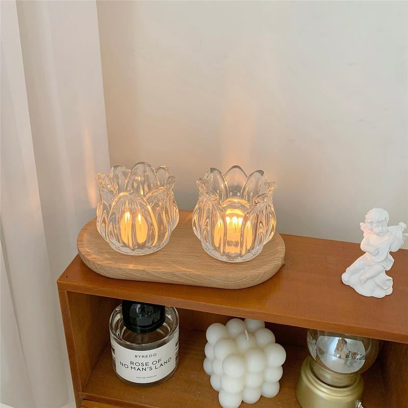 Classic Glass Tulip Candle Holder