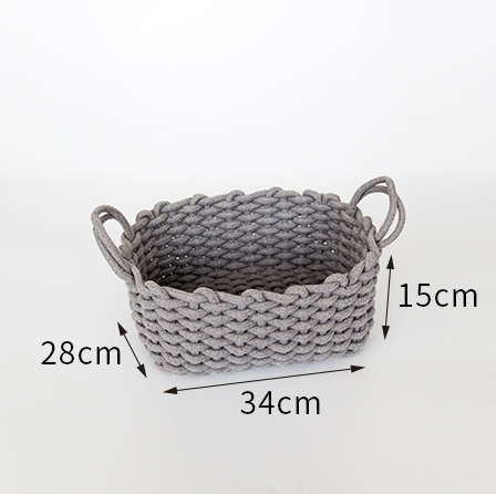 Coastal Hand-woven Cotton Rope Basket