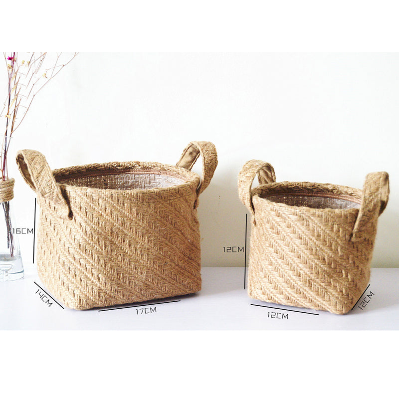 Natural Woven Linen Basket