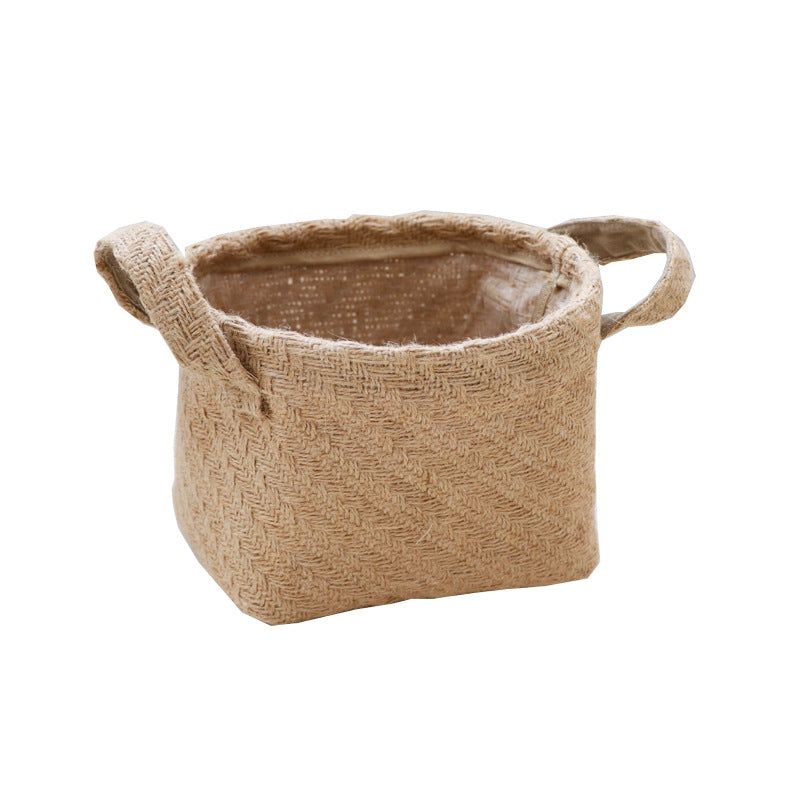 Natural Woven Linen Basket