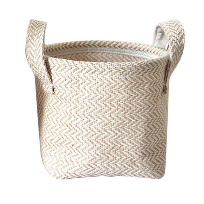 Natural Woven Linen Basket