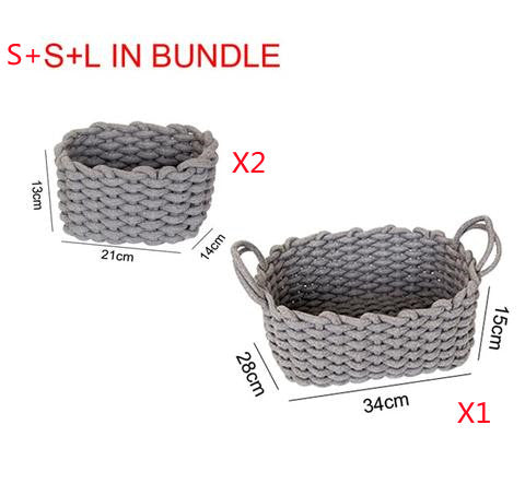 Coastal Hand-woven Cotton Rope Basket