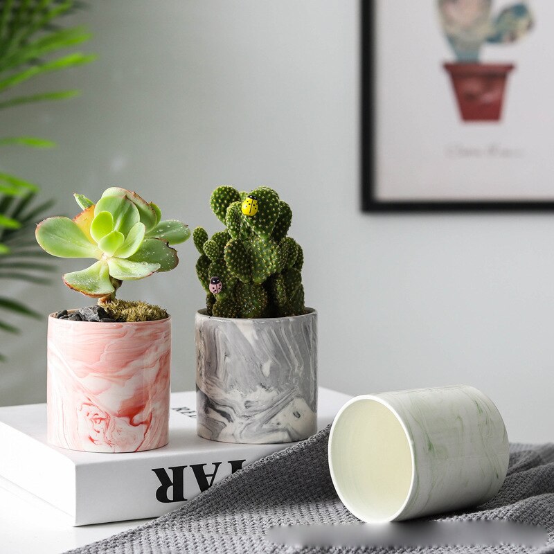 Marbled Ceramic Plant Pot Collection