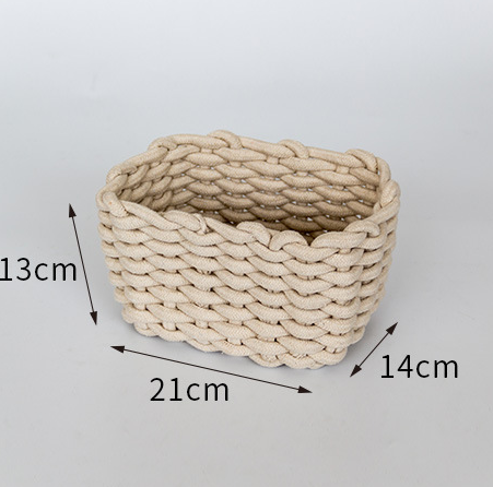 Coastal Hand-woven Cotton Rope Basket