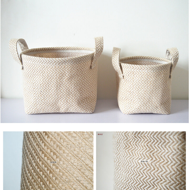 Natural Woven Linen Basket