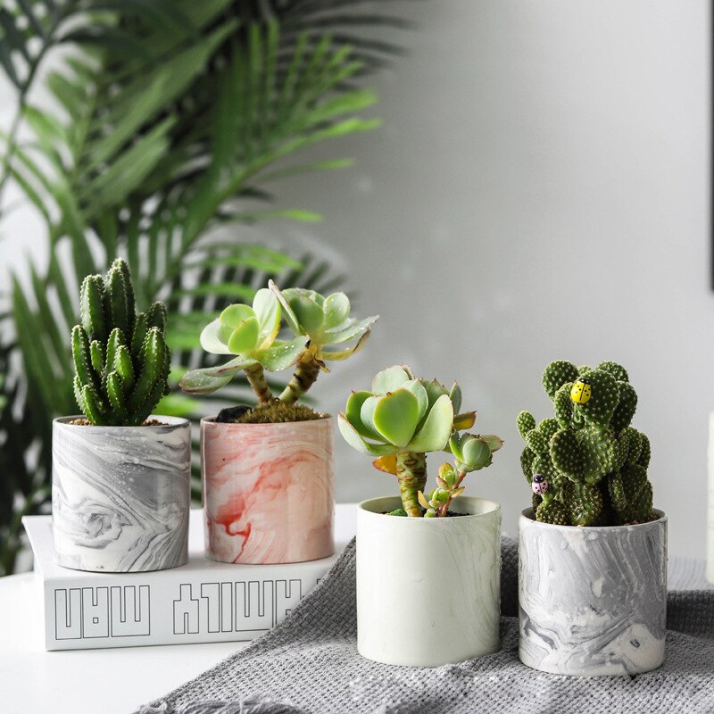 Marbled Ceramic Plant Pot Collection