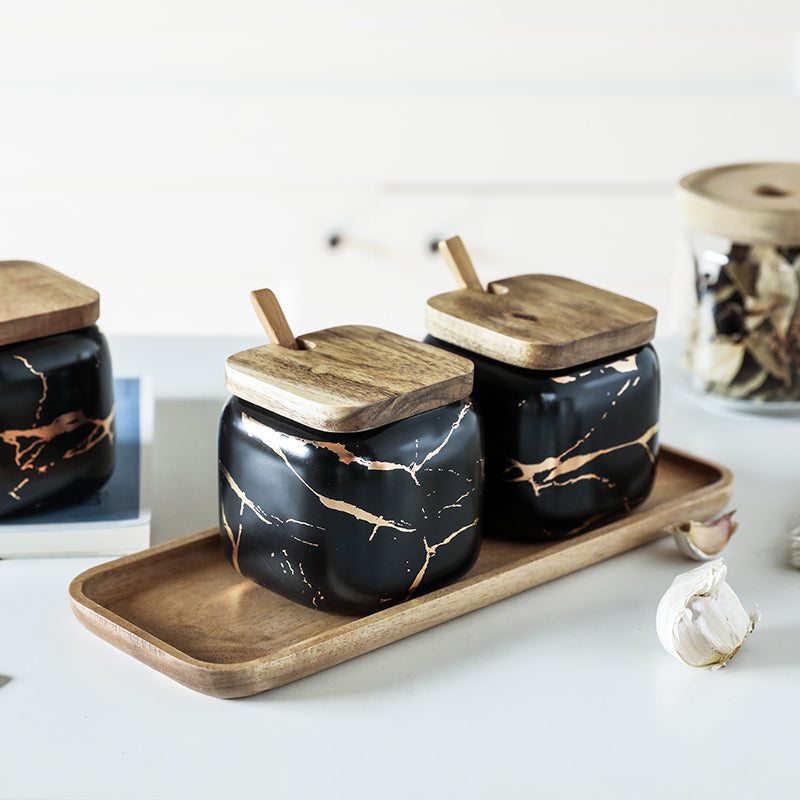 Marble Ceramic Jar Set