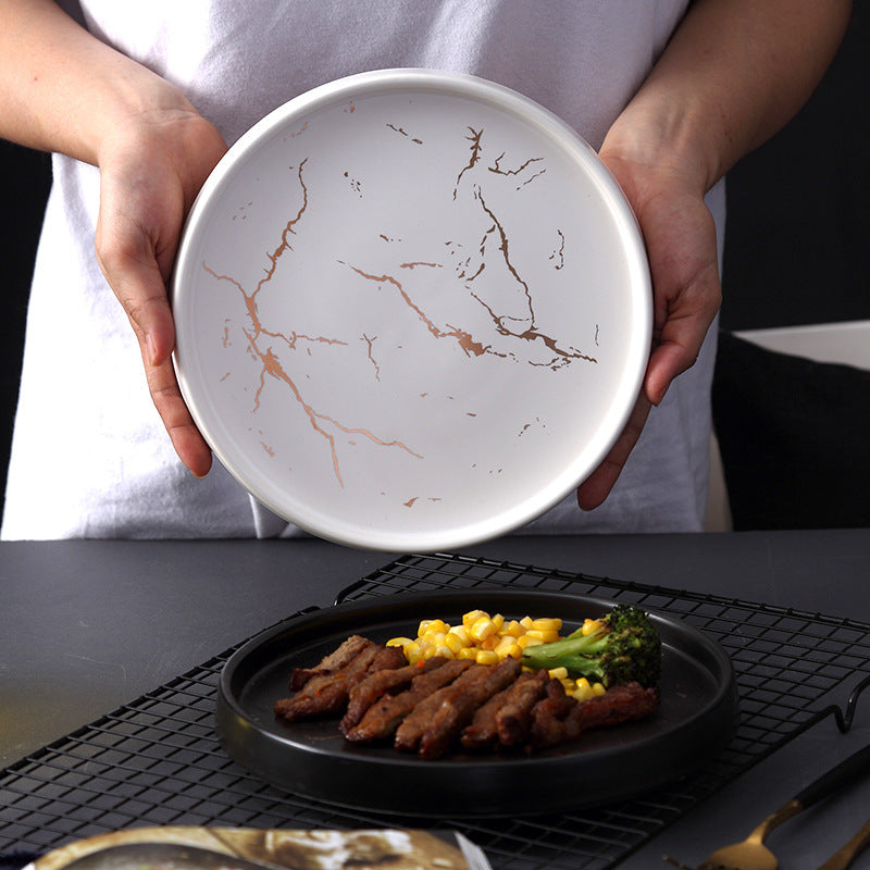 Monochrome Marble Plate Set