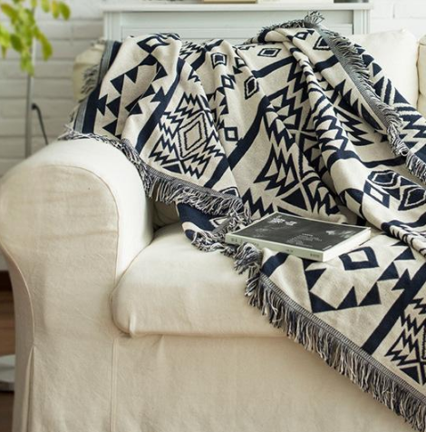 Geometric Cotton Throw