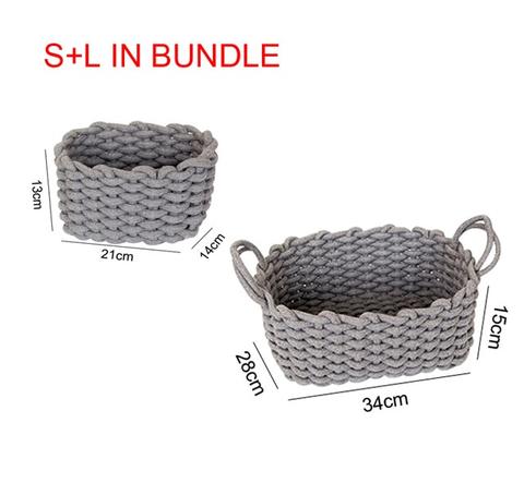 Coastal Hand-woven Cotton Rope Basket