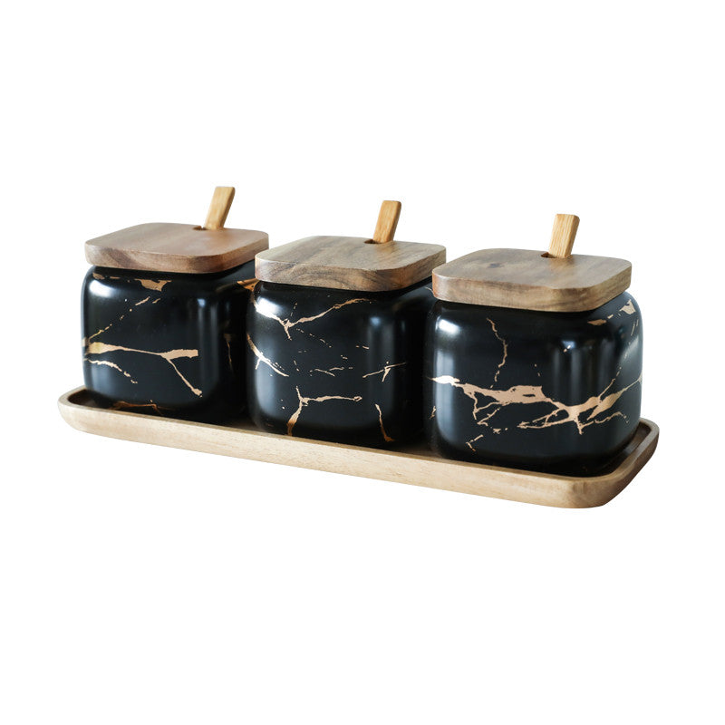 Marble Ceramic Jar Set