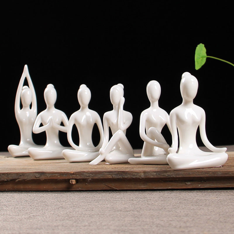 Mini Ceramic Yoga Figurines