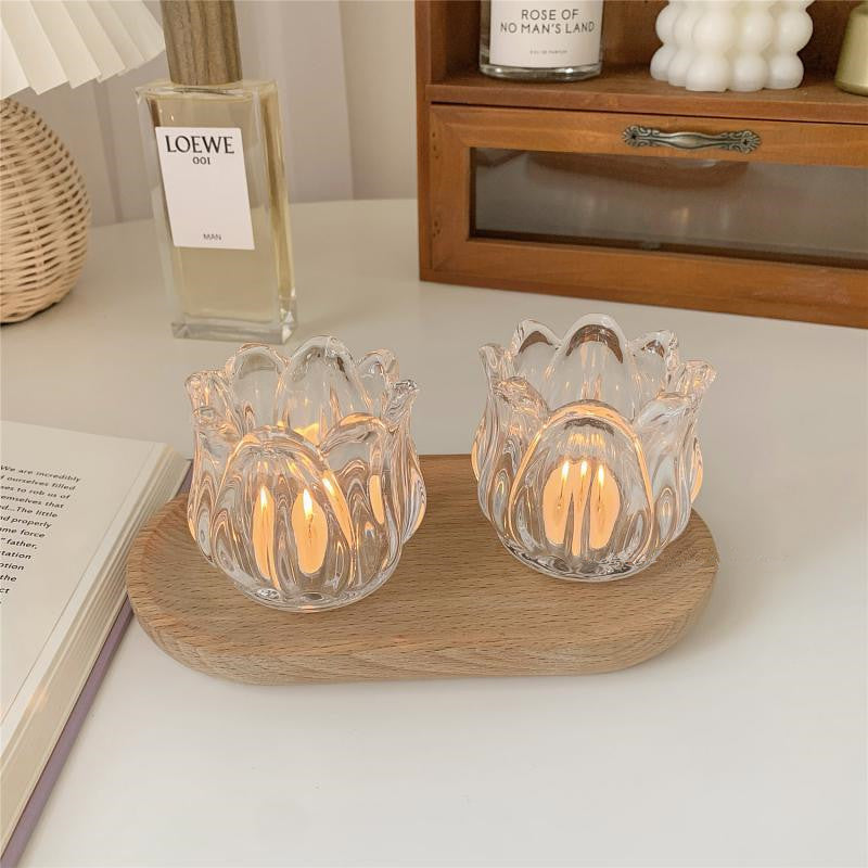 Classic Glass Tulip Candle Holder