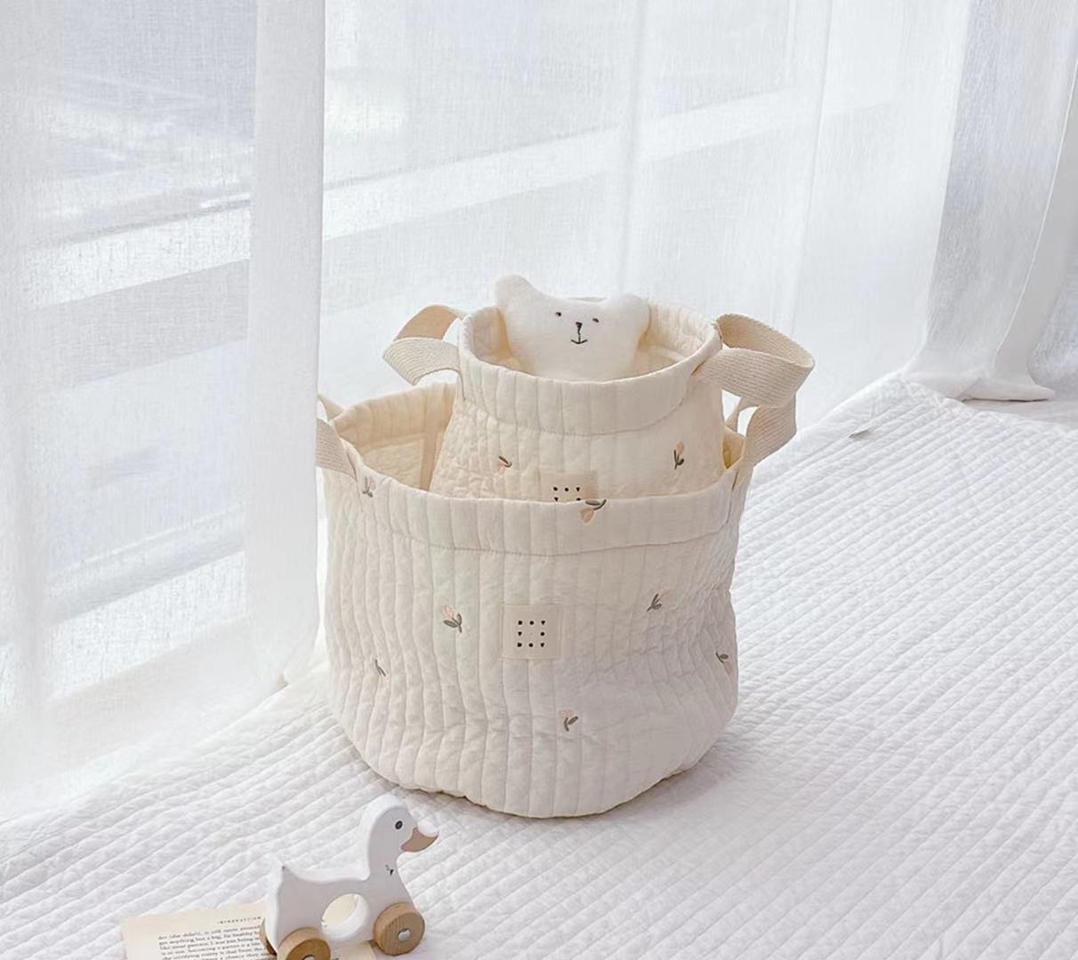 Beary Organised Cotton Storage Buckets